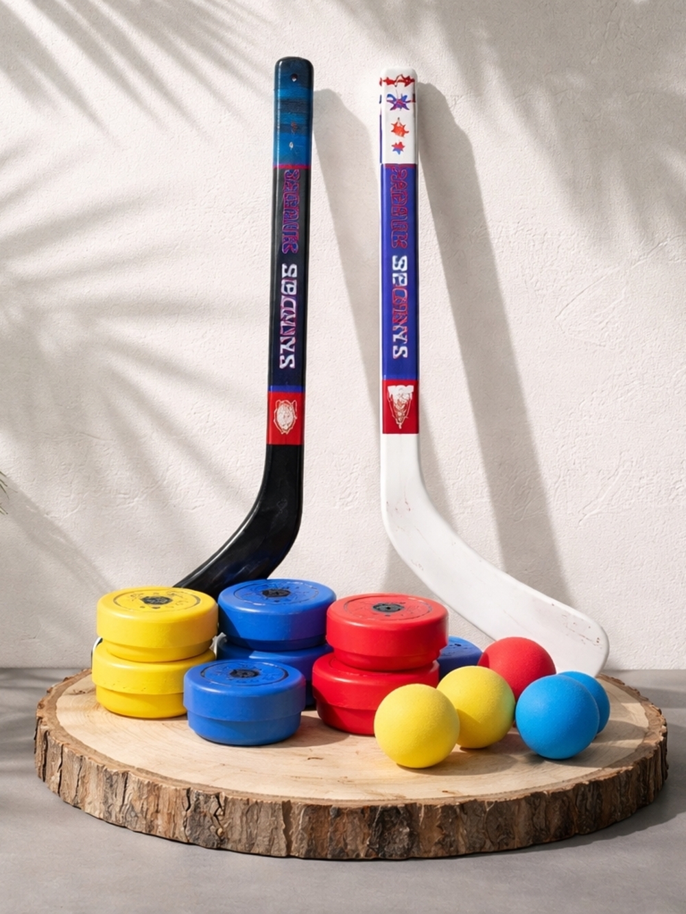 Pandahero Plastic Hockey Sticks with Colorful Pucks & Balls
